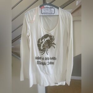 Vintage John GALLIANO very rare Cream Long Sleeve Top